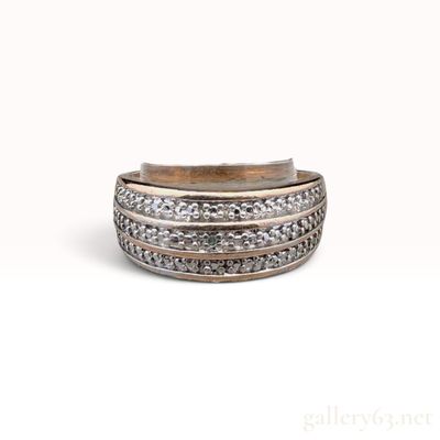 Gilt Silver Diamond Ring.10ct Diamond Size 10 5.4g