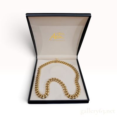 10K Yellow Gold Cuban Link Chain Necklace with Box