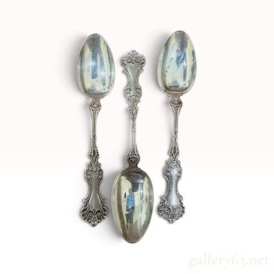 Lot of 3 Ornate Sterling Silver Rococo Spoons 85.7g