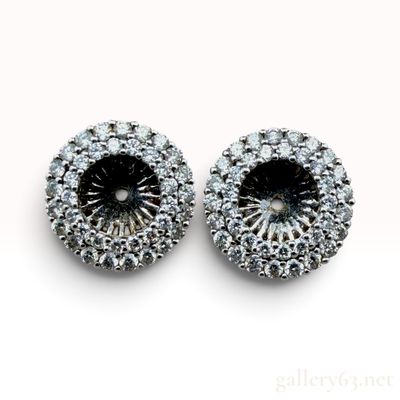 14k White Gold Diamond Earring Jackets.60ct Si/H 3.2g