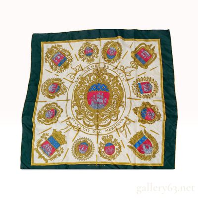 Vintage Hermes Les Armes de Paris Silk Carre 90