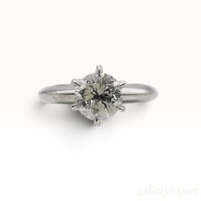 Vintage 1.21ct Natural Diamond and Pm900 (Platinum/Palladium) Solitaire Ring