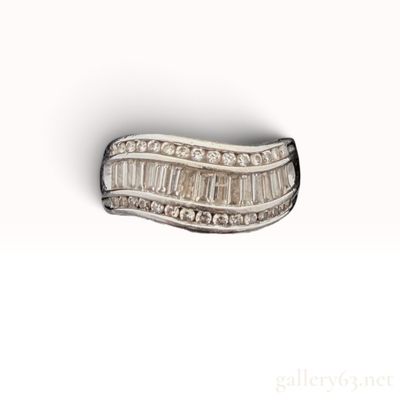 14KWG and 1.10ctw Natural Diamond Wave Band Ring