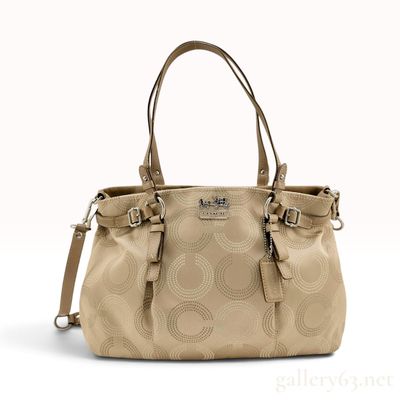Coach Madison Dotted Op Art Sophia Satchel in Khaki