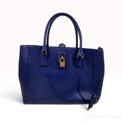 Samantha Thavasa x Disney Mickey Mouse Royal Blue Saffiano Leather Tote Bag