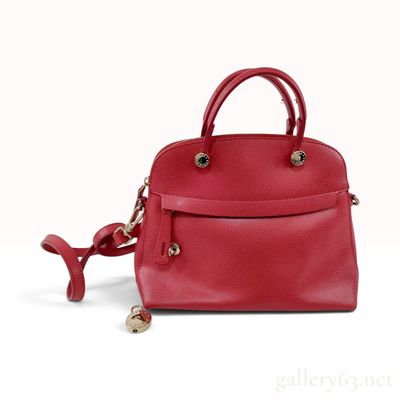 Furla Piper Red Saffiano Leather Medium Satchel
