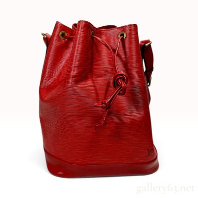 Louis Vuitton Petit Noe Red Epi Leather Bucket Bag