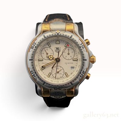 Vintage TAG Heuer S/el CG1120 Two-Tone 18K and Stainless Steel Chronograph Wristwatch