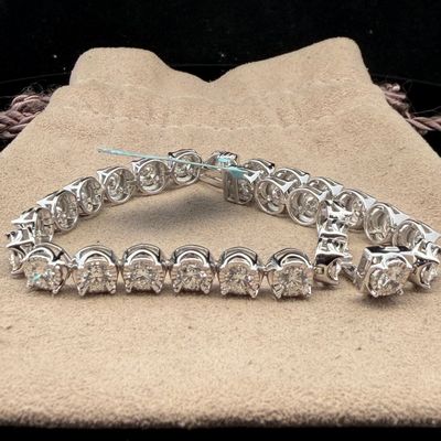 7.00ctw Lab Grown Diamond 10K White Gold Tennis Bracelet with Tag