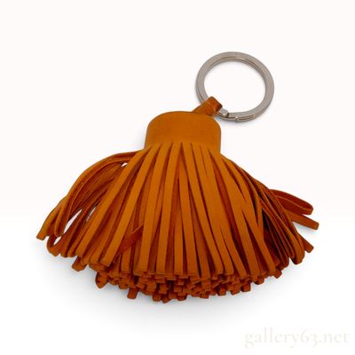 Hermes Carmen Orange Agneau Milo Lambskin Tassel Bag Charm