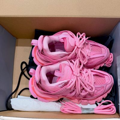 Balenciaga Track Pink Mesh and Nylon Sneakers Size 36 with Box