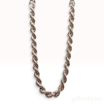 Sterling Silver Rope Chain Necklace 41.2g 28.5 Inches Long