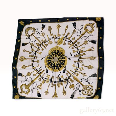 Vintage Hermes Les Cles (The Keys) Silk Carre 90