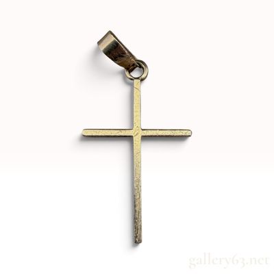 Vintage 14K Yellow Gold Textured Cross Pendant