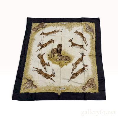 Vintage Hermes Kenya Silk Carre 90