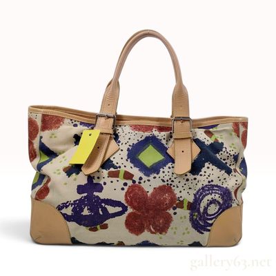 Vivienne Westwood Orb Print Canvas and Leather Tote Bag