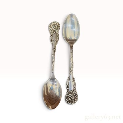 A Pair of Antique Gorham Sterling Silver Spoons 59 grams