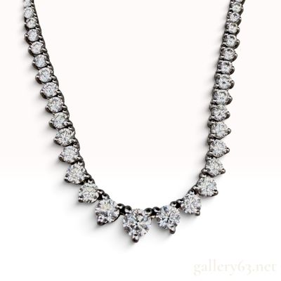 5.00ctw Natural Diamond 14KWG Graduated Tennis Necklace