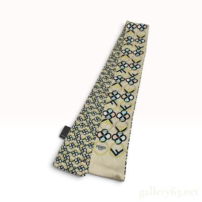 Fendi Roma Interlocking Logo and Floral Silk Wrappy Scarf