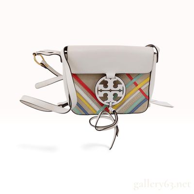 Tory Burch Miller Color-Block Mixed-Materials Shoulder Bag NWT