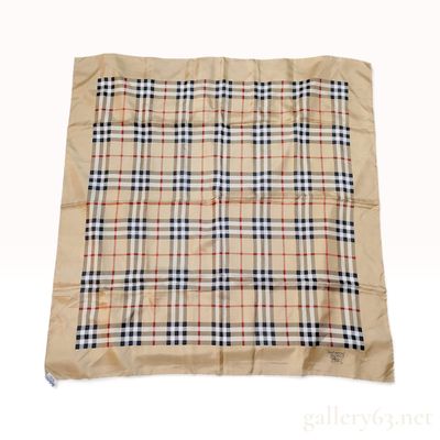Vintage Burberrys House Check Silk Scarf 88 cm