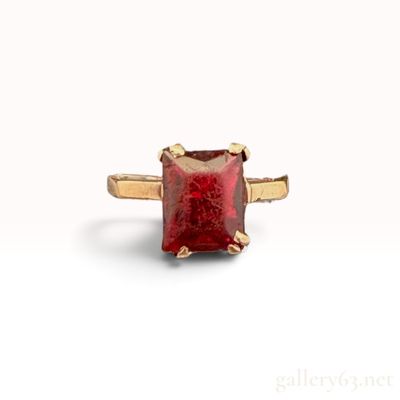 10K Yellow Gold and 2ct Emerald Cut Garnet Solitaire Ring