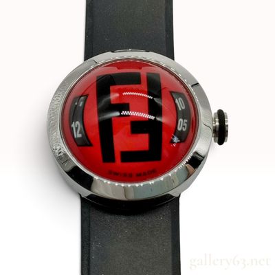 Fendi Bussola 8010L Red Dial Stainless Steel Wristwatch