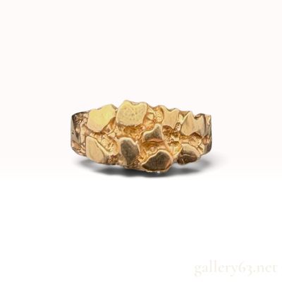 Vintage 14K Yellow Gold Nugget Ring