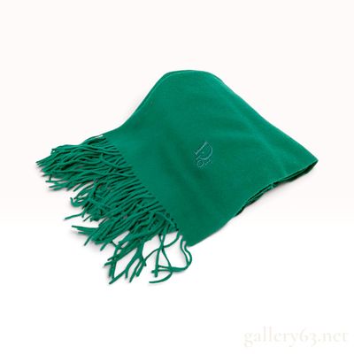 Christian Dior Forest Green Wool Scarf with Monogram
