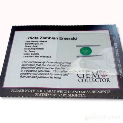 0.75ct Natural Zambian Emerald Oval Fancy Cut Loose Gemstone with Certificate
