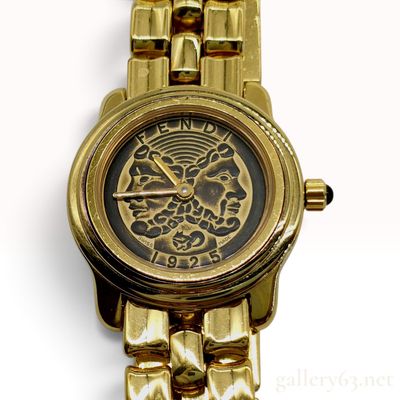 Vintage Fendi Orologi 850L Janus Dial Gold Plated Ladies Wristwatch