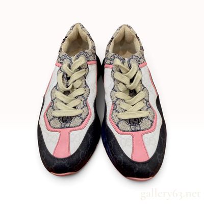 Gucci GG Supreme Monogram Multicolor Rhyton Sneakers Size 37