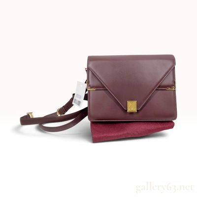 Cartier Must de Cartier Burgundy Smooth Calfskin Leather Crossbody Bag with Dust Bag
