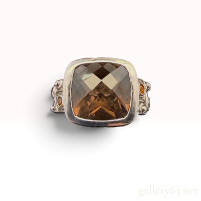 Sterling Silver and 4.00ct Smokey Quartz Multi-Gemstone Ring Size 7