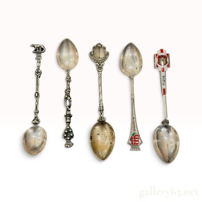 A Collection of Continental 800 Silver European Souvenir Spoons