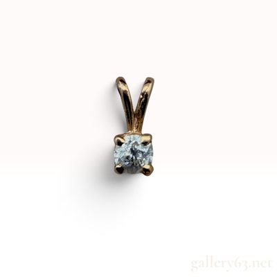 14K Yellow Gold and 0.10ct Natural Diamond Solitaire Pendant