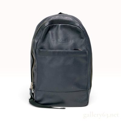Coach Manhattan Pebble Leather Backpack in Navy Blue