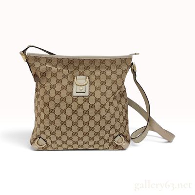 Gucci Abbey D-Ring Beige GG Canvas Crossbody Bag