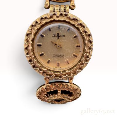 LeCourier Vintage Gold Filled Brutalist Link Bracelet Ladies Wristwatch