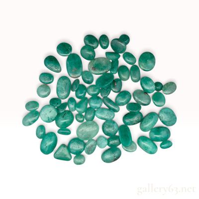 A Collection of 160 Carats of Polished Natural Emerald Cabochons