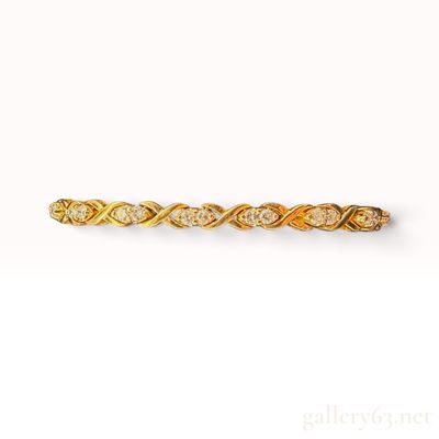 2.00ctw Natural Diamond and 14K Yellow Gold X and O Link Bracelet