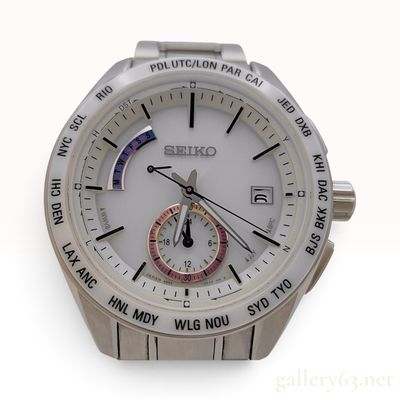 Seiko Brightz SAGA165 World Time Solar Radio Control Stainless Steel Wristwatch