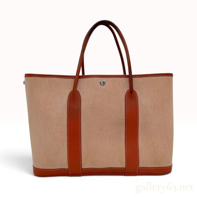 Hermes Garden Party 36 Toile H and Negonda Leather Tote Bag