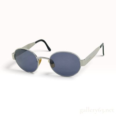 Vintage Chanel 06933 Silvertone Metal Oval Sunglasses