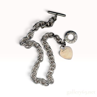 Tiffany and Co. Heart Tag Sterling Silver Toggle Necklace