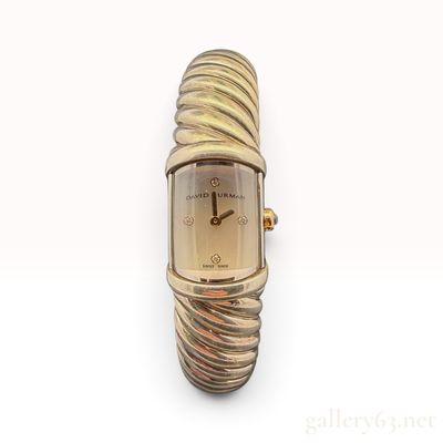 David Yurman Waverly 14K Yellow Gold and Sterling Silver Cable Cuff Watch