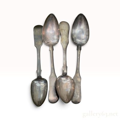 A Collection of Imperial Russian 84 Zolotnik Silver Fiddle Pattern Spoons