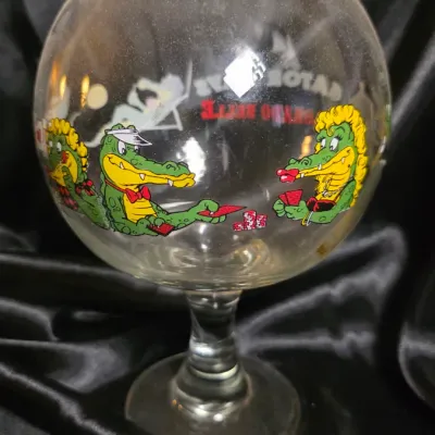 Vintage Colorado Belle Gator Days Laughlin Nevada Casino Oversized Goblet Glass