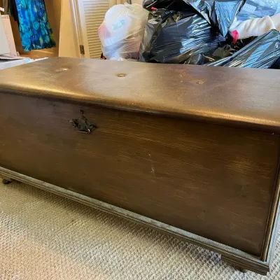 Vintage Vinyl Top Cedar Chest