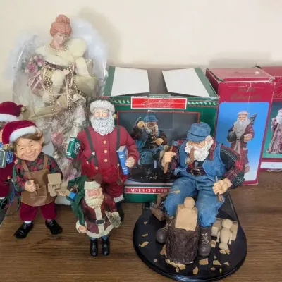 Vintage Christmas Figurine Collection ft. House of Lloyd & Boyds Bears  9-Piece Lot w Original Box